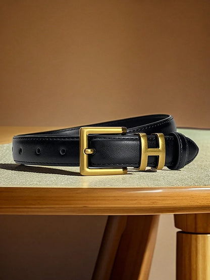 Women's Black Belt High-End Versatile Fashion Design – Elegant Men's Accessory | Accessorio Uomo Elegante