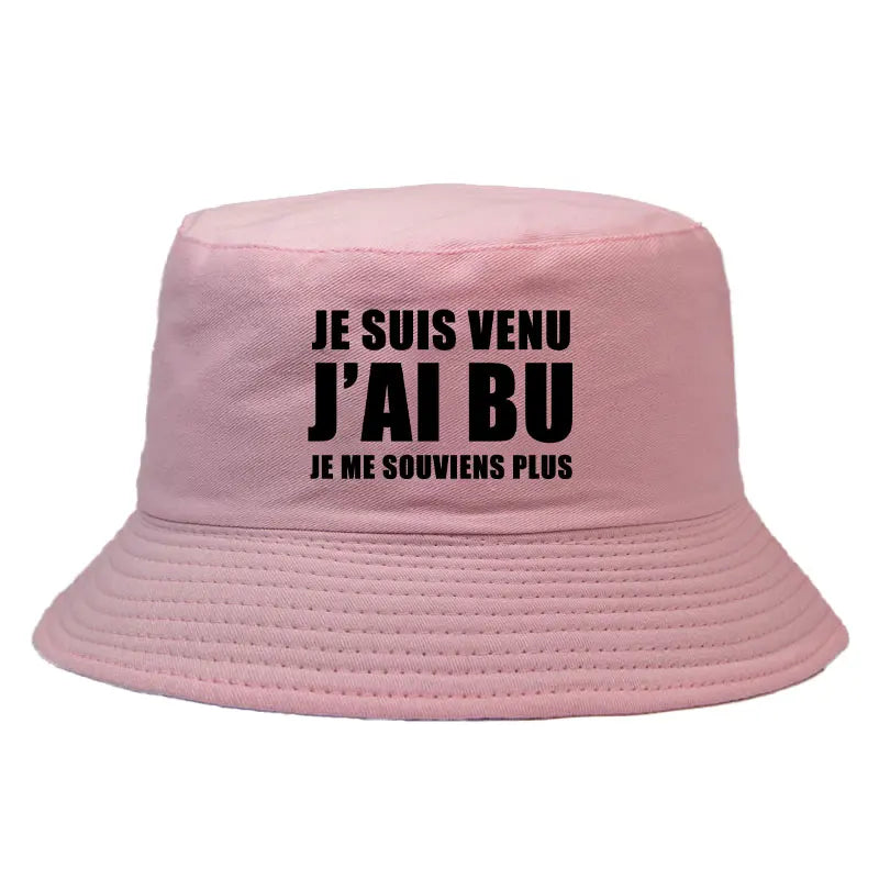 DRAVEN — Reversible “Je Suis Venu J’ai Bu” Bucket Hat – Trendy Summer Style