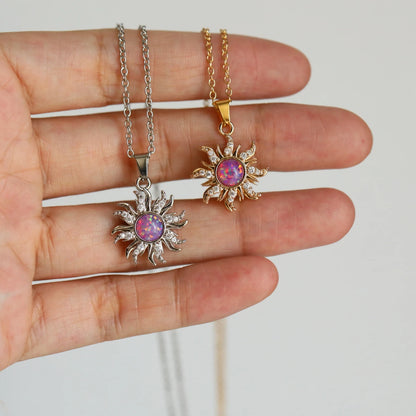 Rotating Sun Pendant Necklace – Exquisite Fashion Jewelry for Women