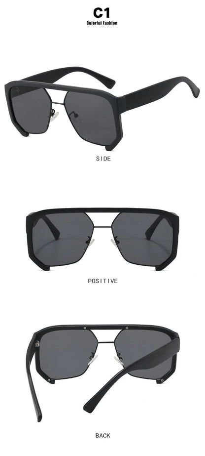 Irregular Frame Sunglasses – Retro Luxury Shades – Elegant Men's Accessory | Accessorio Uomo Elegante