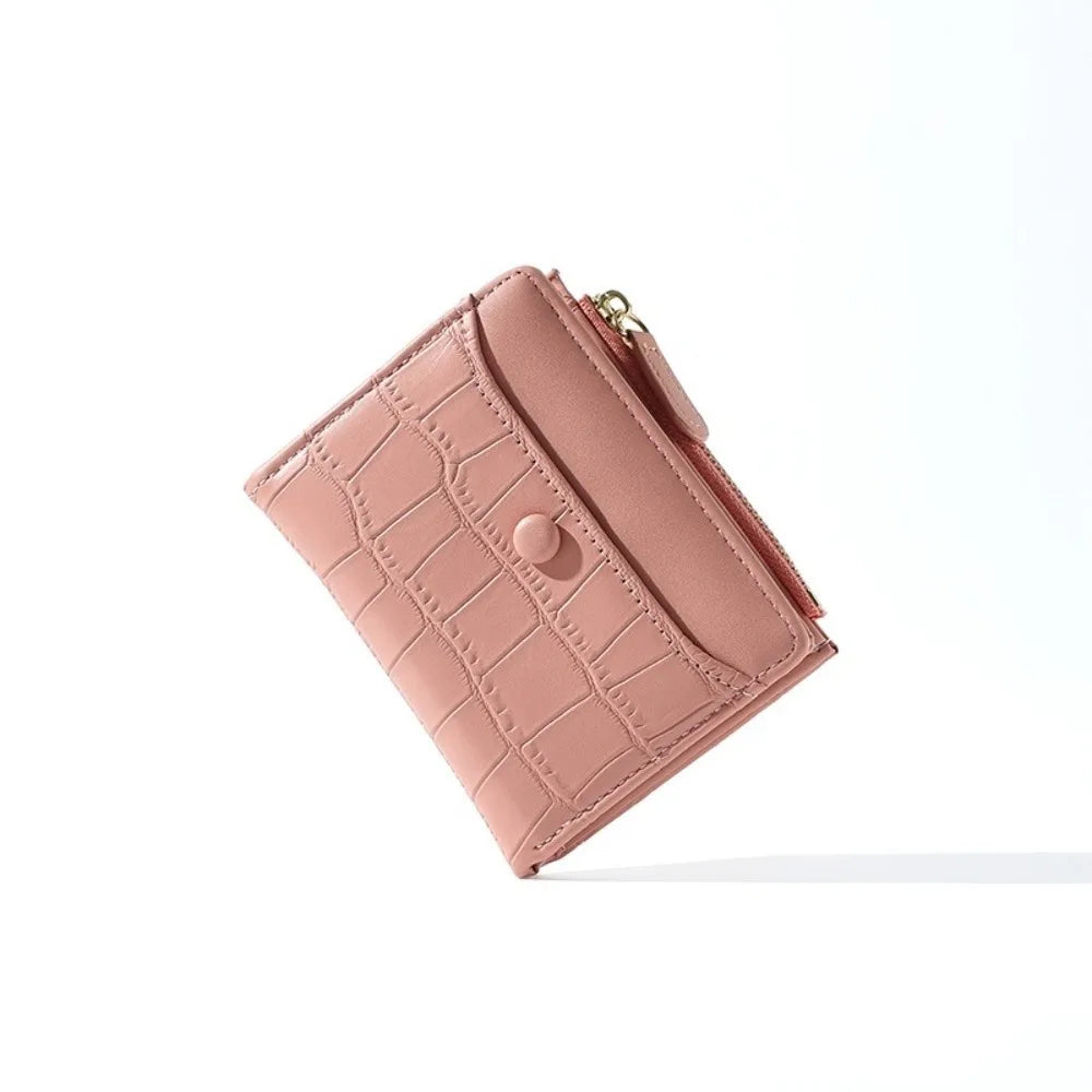 DRAVEN — Crocodile Pattern PU Leather Wallet Short Large Capacity