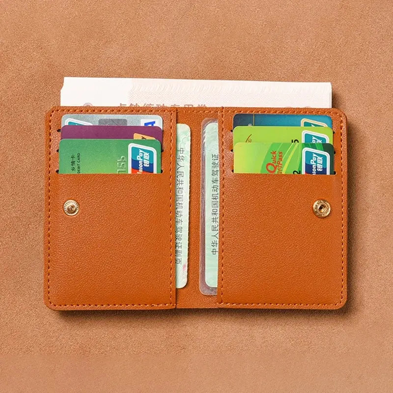 Classic PU Leather Wallet Unisex Short Slim Design – Elegant Men's Accessory | Accessorio Uomo Elegante