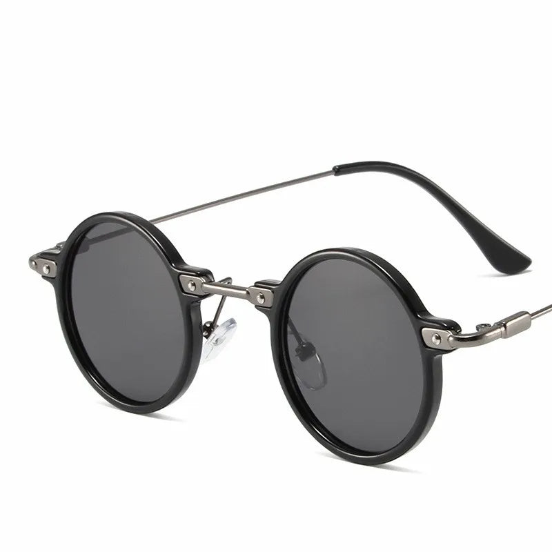 DRAVEN — Round Metal Sunglasses – Retro Steampunk Design