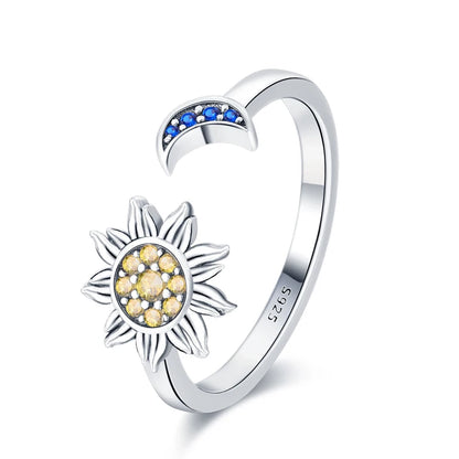 Blue Zircon Butterfly Silver Ring