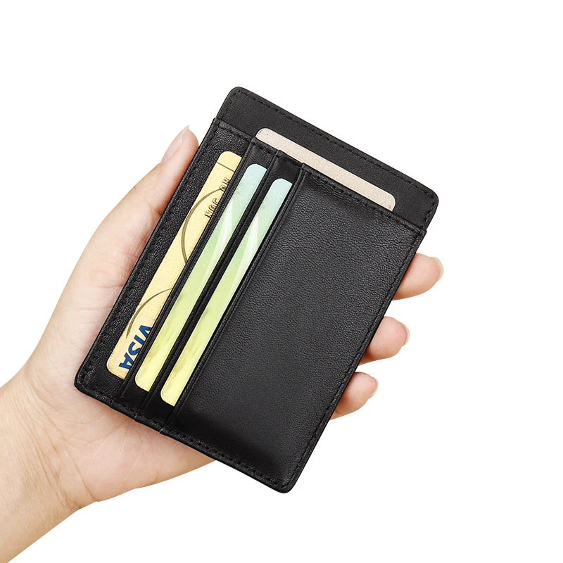 Genuine Leather Card Holder Slim Wallet Unisex Design – Elegant Men's Accessory | Accessorio Uomo Elegante
