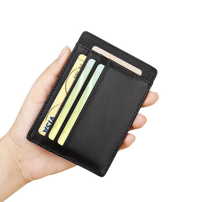Genuine Leather Card Holder Slim Wallet Unisex Design – Elegant Men's Accessory | Accessorio Uomo Elegante