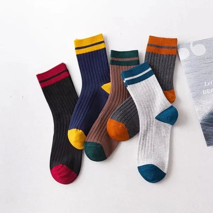 Vintage Athletic Socks – 5 Pairs Men’s Retro Street Style – Elegant Men's Accessory | Accessorio Uomo Elegante