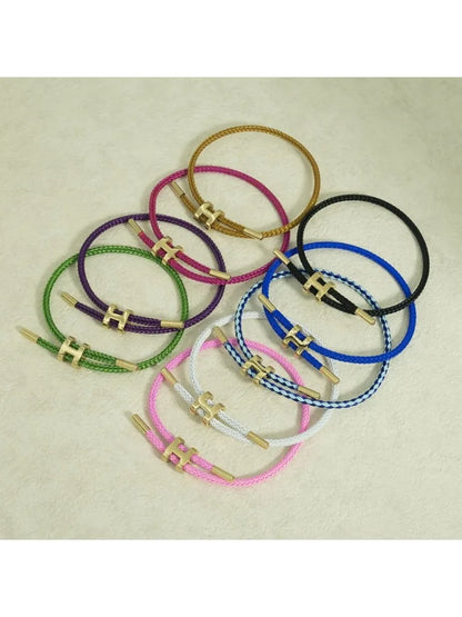 14K Gold-Plated Wire Rope Charm Bracelet – Elegant Men's Accessory | Accessorio Uomo Elegante