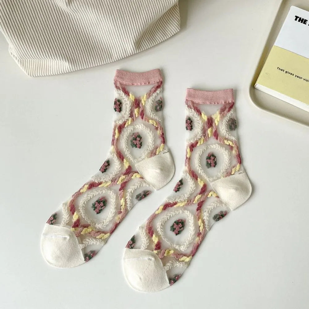 DRAVEN — Transparent Lace Socks – Women’s Sweet Korean Style