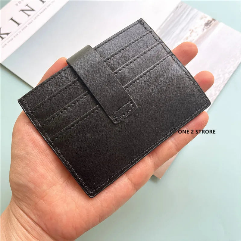 PU Leather Business Card Holder Braided Large Capacity – Elegant Men's Accessory | Accessorio Uomo Elegante