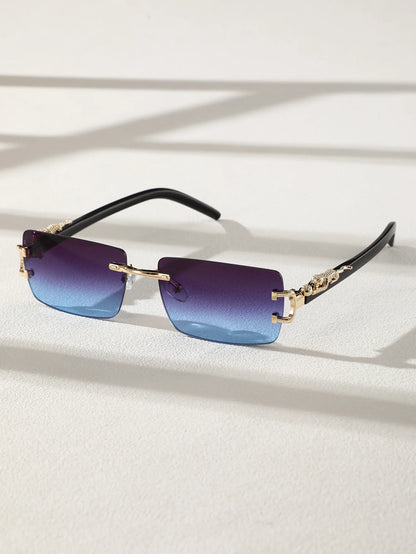 Frameless Rectangle Sunglasses – Trendy Minimal Style – Elegant Men's Accessory | Accessorio Uomo Elegante