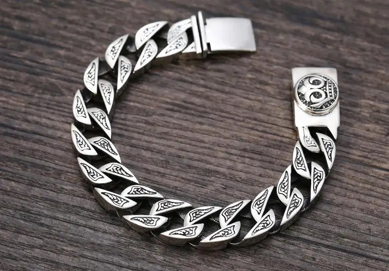 Retro 925 Silver Chain Bracelet – Elegant Men's Accessory | Accessorio Uomo Elegante