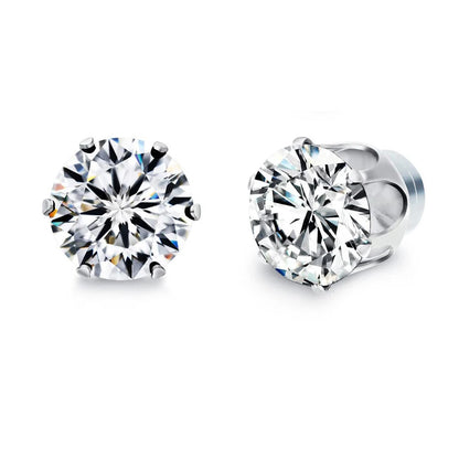 Crystal Magnetic Zircon Ear Studs