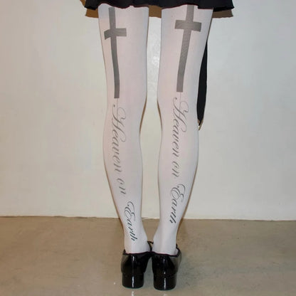 Letter Print Long Socks – Y2K Harajuku Punk Style