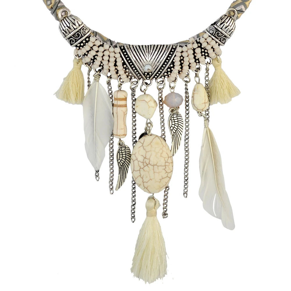 DRAVEN — Vintage Turquoise Bohemian Necklace – Unique Ethnic Design for Parties