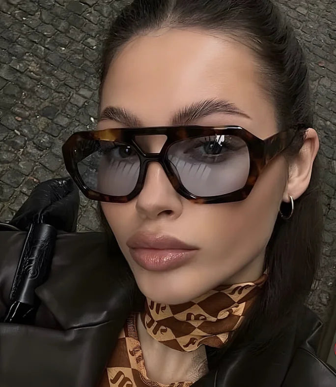 DRAVEN — Designer Square Sunglasses – Ocean Color Rivet Design