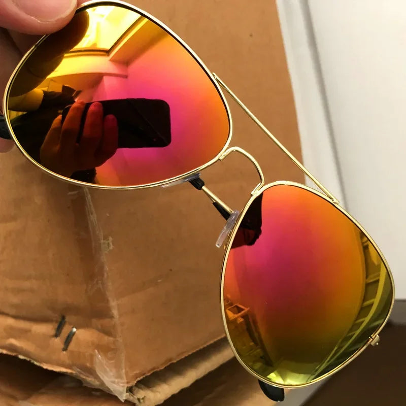 DRAVEN — Pilot Round Sunglasses – Gradient Mirror Design