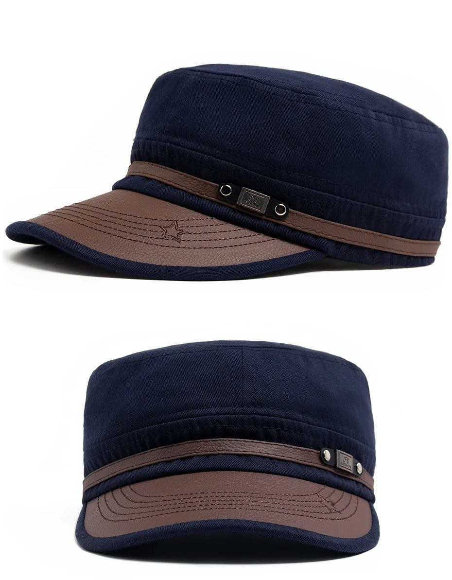 DRAVEN — PU Leather Brim Baseball Cap – Unisex Casual Street Style