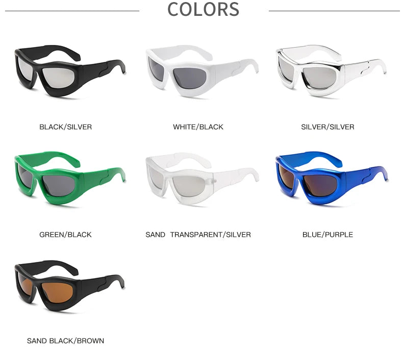 Y2K Large Frame Sunglasses – Punk Street Luxury Shades – Elegant Men's Accessory | Accessorio Uomo Elegante