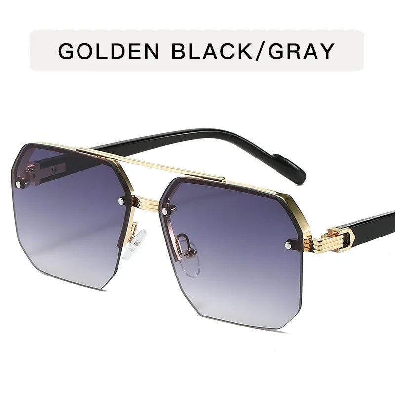 DRAVEN — Metal Half-Frame Sunglasses – Retro Casual Design