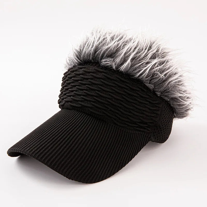 2025 Spiked Wig Baseball Cap – Unisex Retro Sun Visor – Elegant Men's Accessory | Accessorio Uomo Elegante