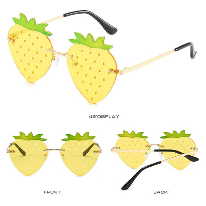 Strawberry Sunglasses – Unique Rave Party Retro Eyewear – Elegant Men's Accessory | Accessorio Uomo Elegante