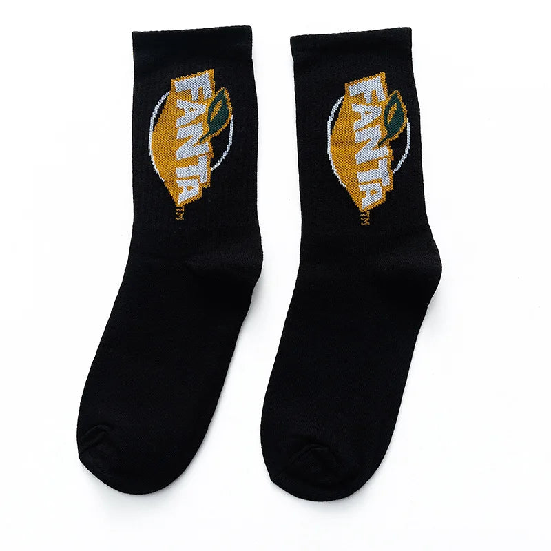 DRAVEN — Drink-Themed Letter Socks – Unisex Street Style