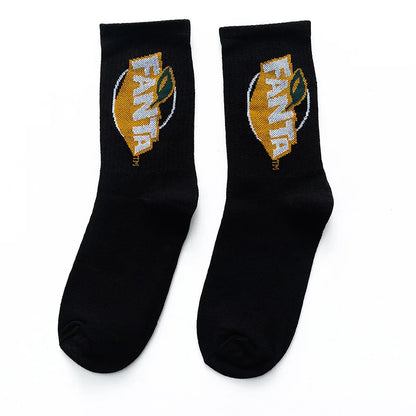 Drink-Themed Letter Socks – Unisex Street Style – Elegant Men's Accessory | Accessorio Uomo Elegante