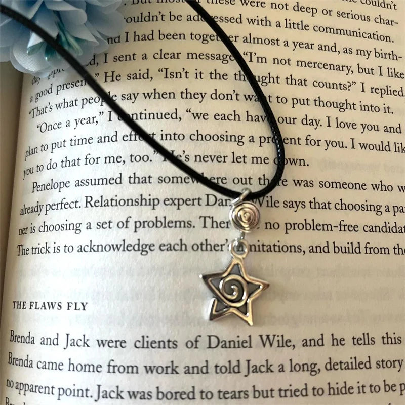 DRAVEN — Black Cord Star Charm Necklace – Adjustable Celestial Jewelry Gift
