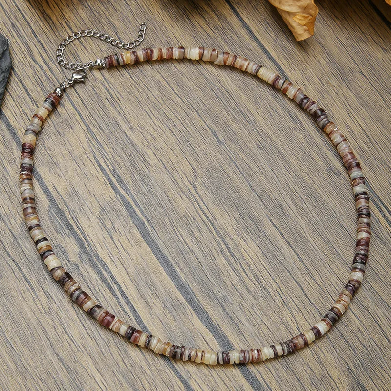 DRAVEN — Natural Stone Beaded Necklace – Vintage Geometric Pendant Jewelry for Men