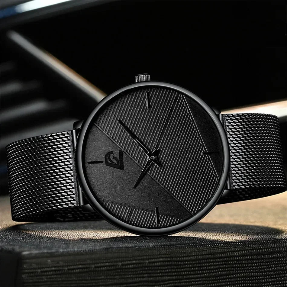 Silent Precision – 2023 Men’s Ultra-Thin Minimalist Watch – Elegant Men's Accessory | Accessorio Uomo Elegante