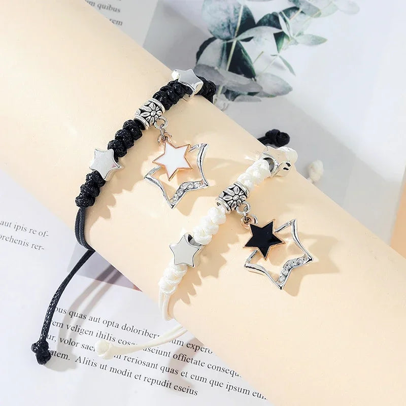 Star Charm Couple Rope Bracelets – Elegant Men's Accessory | Accessorio Uomo Elegante