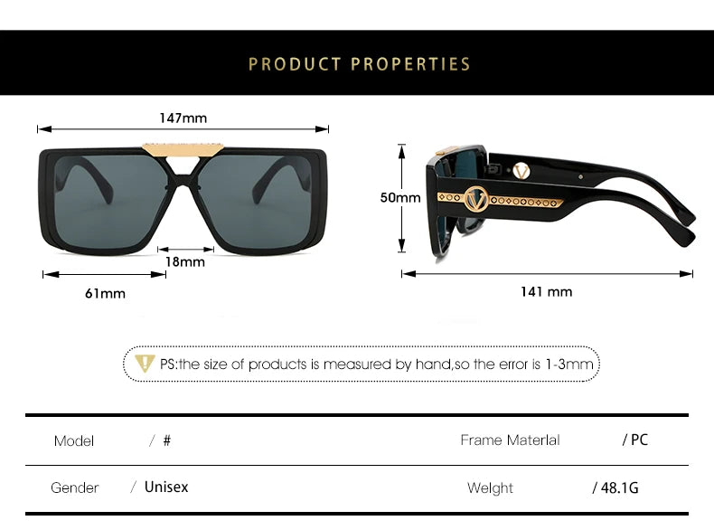 DRAVEN — Large Square Street Sunglasses – Designer Travel Style