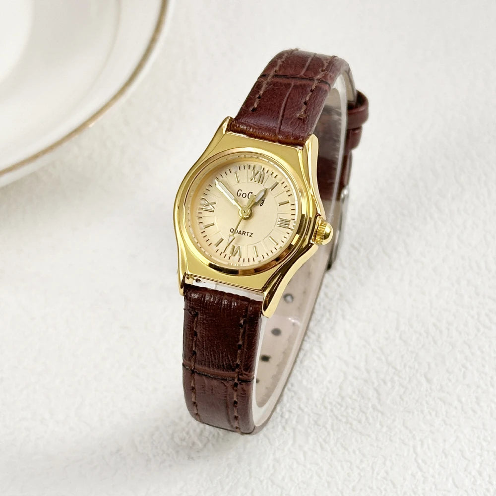 DRAVEN — Grace in Motion – Women’s Leather Quartz Watch with Stainless Steel Details