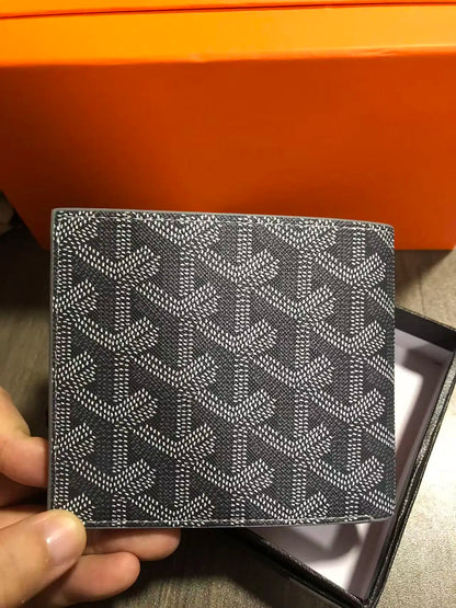 Luxury Embroidered Leather Wallet 2025 Short Slim Design – Elegant Men's Accessory | Accessorio Uomo Elegante