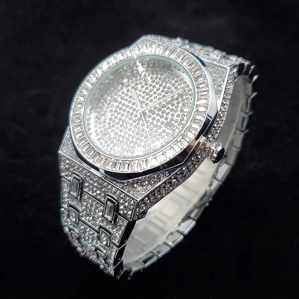 Golden Dynasty – Men’s 18K Gold-Plated Luxury Watch with Crystal Detailing – Elegant Men's Accessory | Accessorio Uomo Elegante