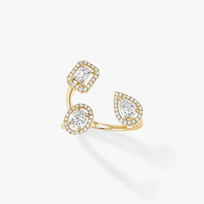 18K Gold Geometric Zircon Ring