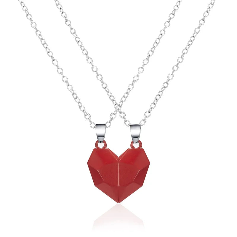 DRAVEN — Magnetic Heart Couple Necklace – Gothic Punk Jewelry for Men and Women