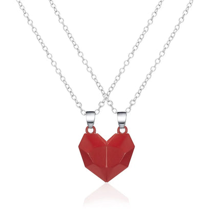 Magnetic Heart Couple Necklace – Gothic Punk Jewelry for Men and Women