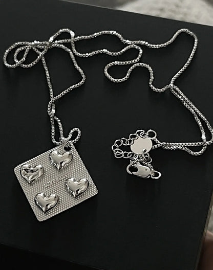 Love Pills Pendant Necklace – Gothic Punk Titanium Steel Jewelry for Couples