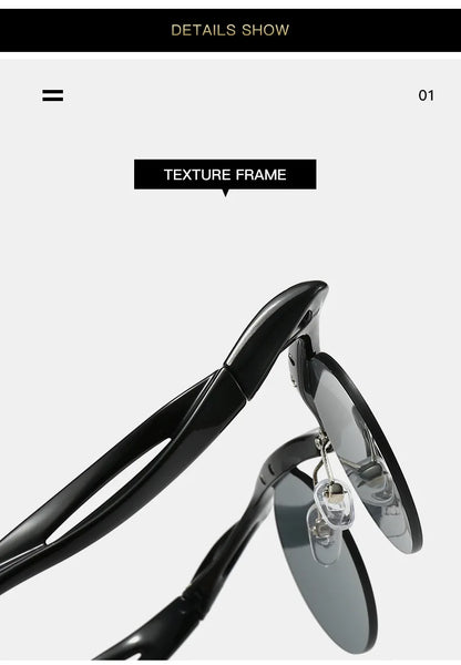 Rimless Round Sunglasses – Trendy Designer Shape – Elegant Men's Accessory | Accessorio Uomo Elegante