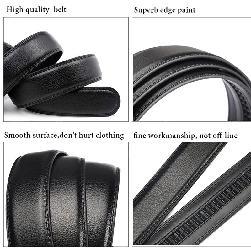 Luxury Automatic Buckle Belt Men Black Leather Design – Elegant Men's Accessory | Accessorio Uomo Elegante