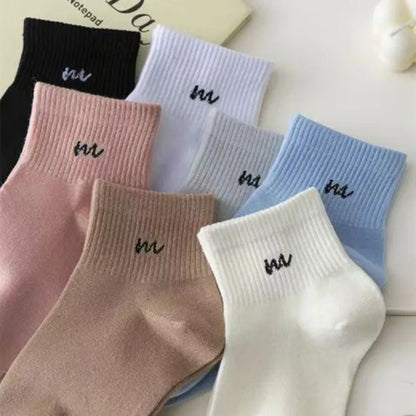 5 Pairs Letter Print Short Socks – Soft & Breathable