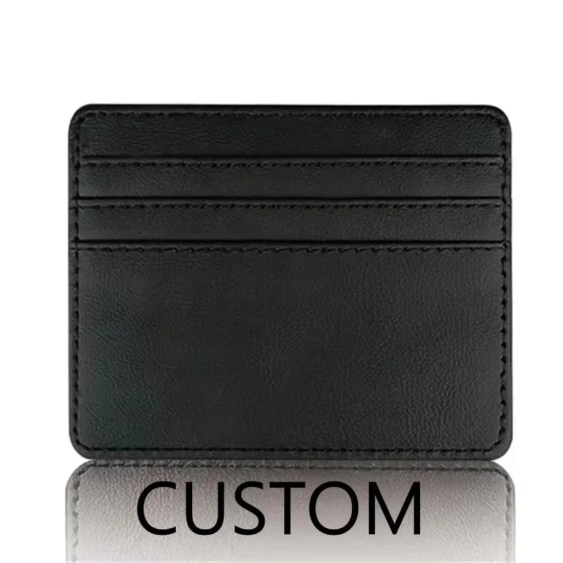DRAVEN — Custom Initials PU Leather Card Holder Slim Design
