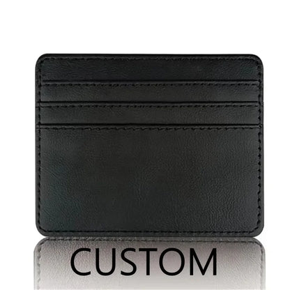 Custom Initials PU Leather Card Holder Slim Design – Elegant Men's Accessory | Accessorio Uomo Elegante