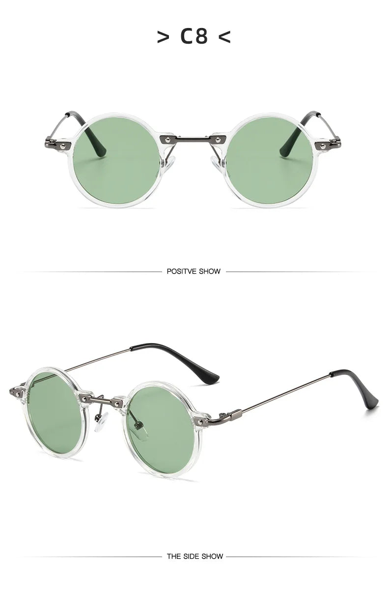 Round Metal Sunglasses – Retro Steampunk Design – Elegant Men's Accessory | Accessorio Uomo Elegante