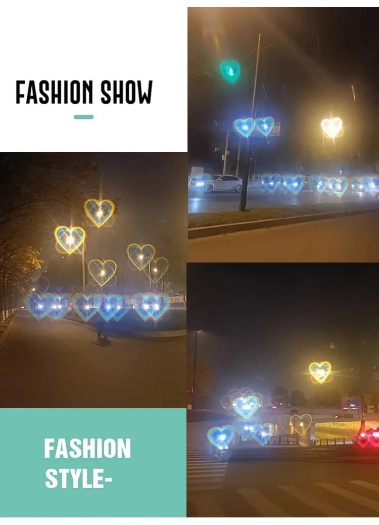 Diffraction Party Glasses – Love & Firework Light Show Set (5PCS) – Elegant Men's Accessory | Accessorio Uomo Elegante