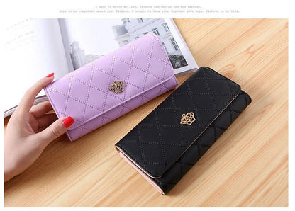 PU Leather Long Wallet Women 2025 Diamond Mesh Design – Elegant Men's Accessory | Accessorio Uomo Elegante