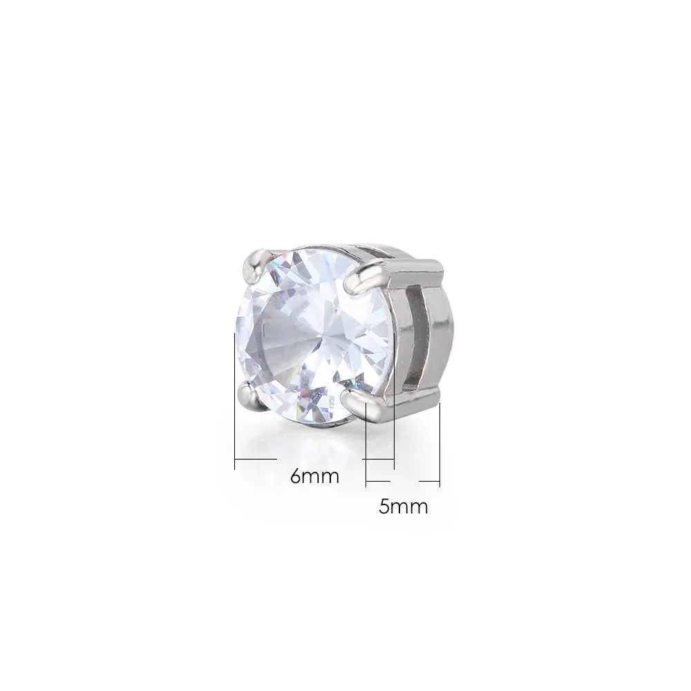 DRAVEN — Stainless Steel Magnetic Zircon Earrings