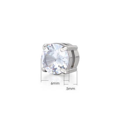 Stainless Steel Magnetic Zircon Earrings – Elegant Men's Accessory | Accessorio Uomo Elegante